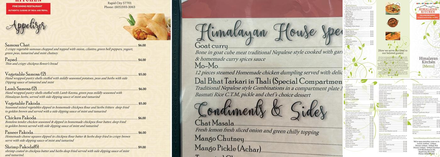 Himalayan Kitchen Menu
