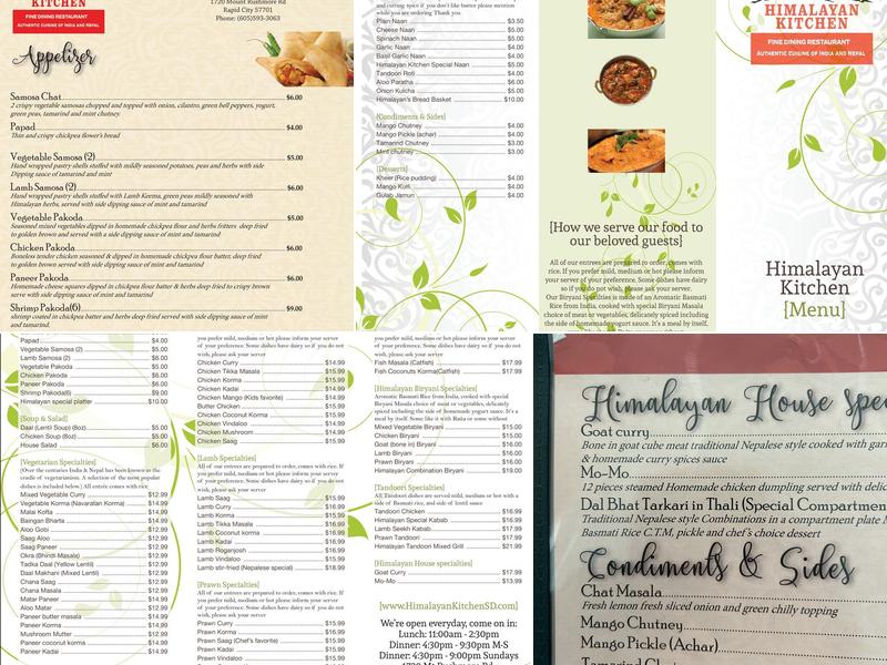 Himalayan Kitchen Menu