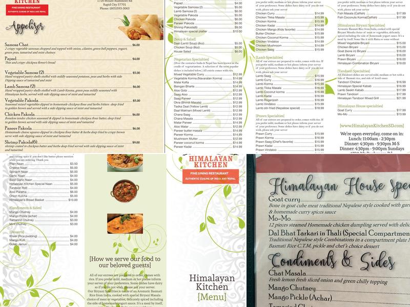 Himalayan Kitchen Menu