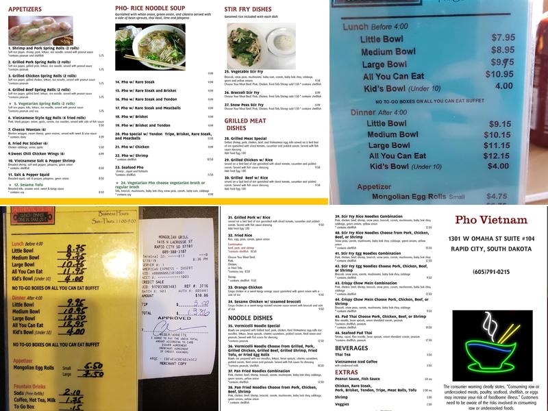 Mongolian Grill Menu