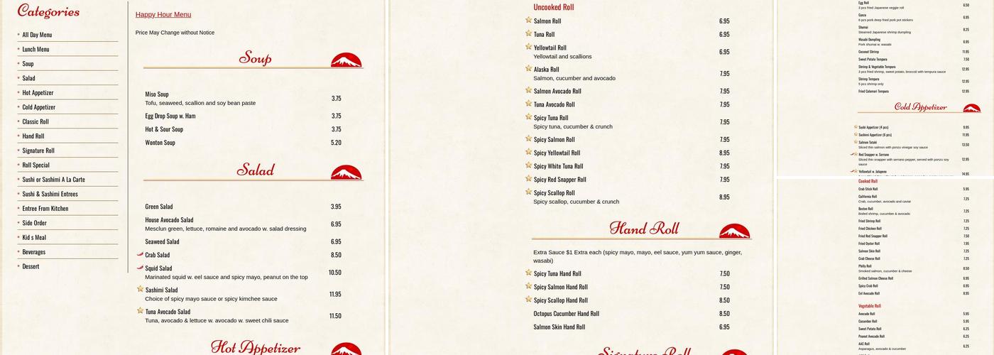 Fuji Sushi & Sake Bar Menu