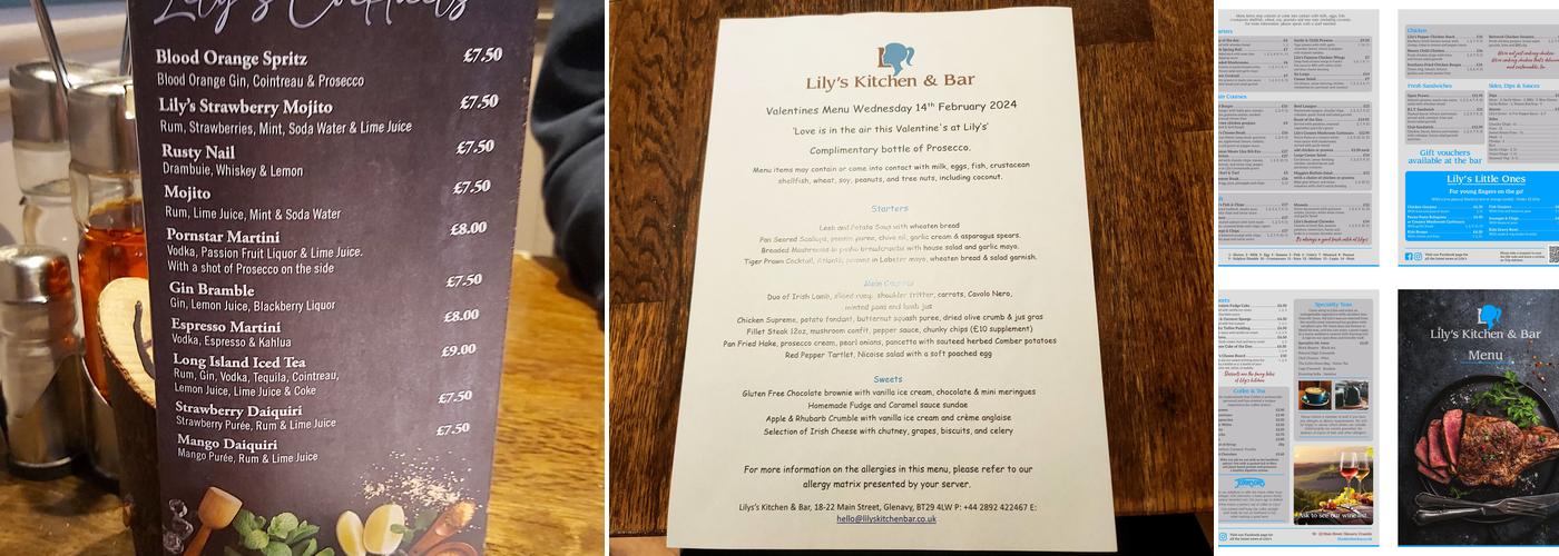 Lily's Kitchen & Bar Menu