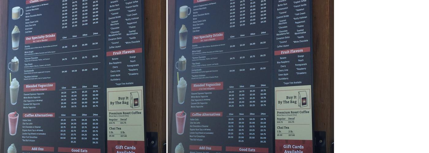 Black Hills Blend Menu