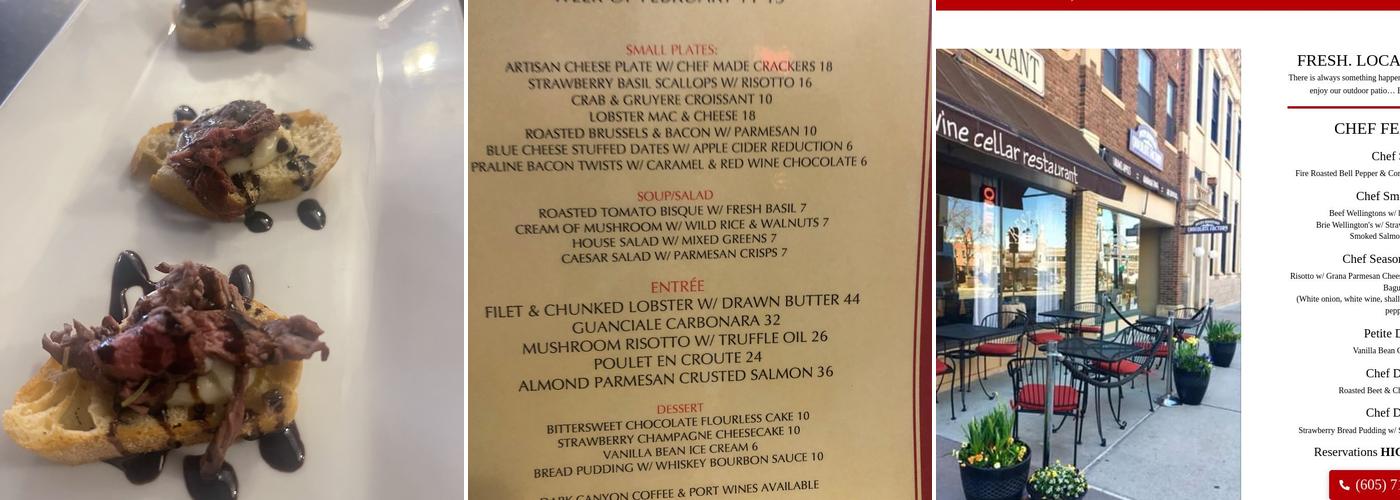 Wine Cellar Restaurant Menu