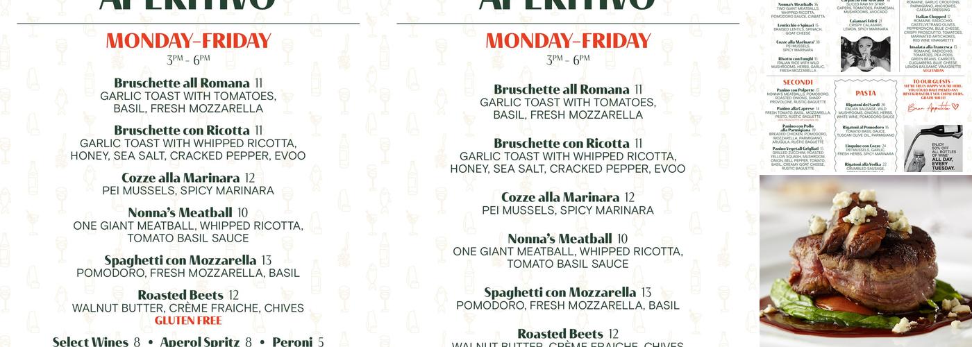Francesca's Intimo Menu