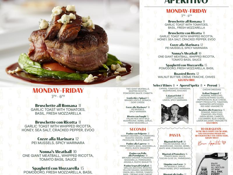 Francesca's Intimo Menu