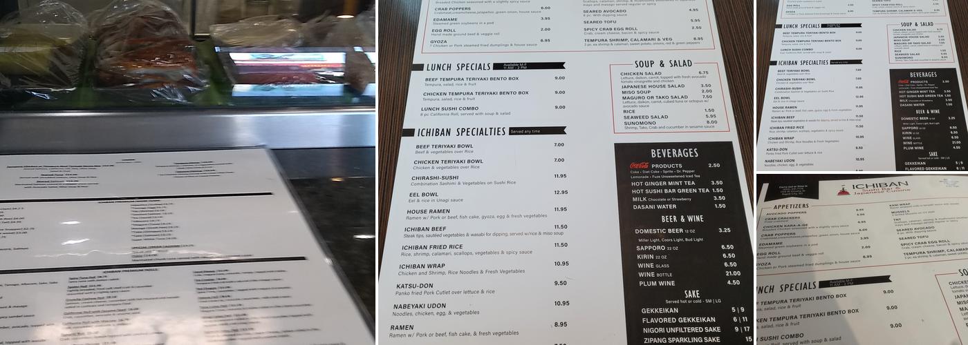 Ichiban Menu