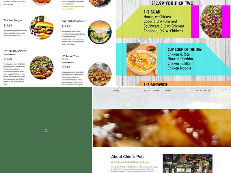Chief's Pub Menu