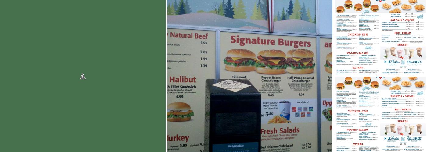 Burgerville Menu