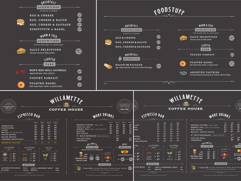 Willamette Coffee House Menu