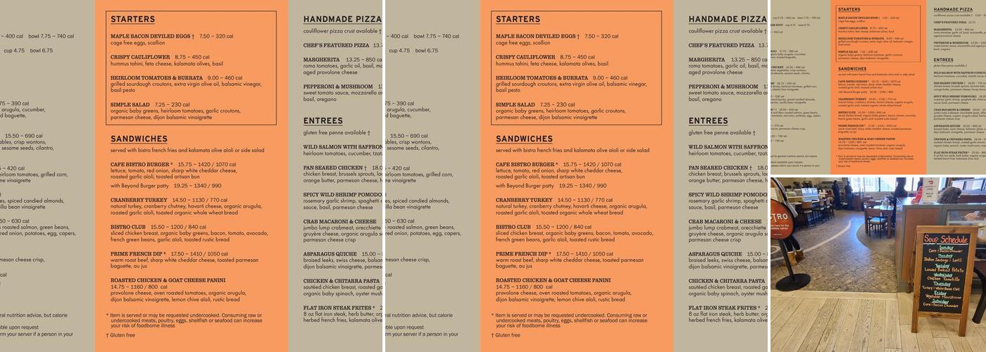 Cafe Bistro Menu