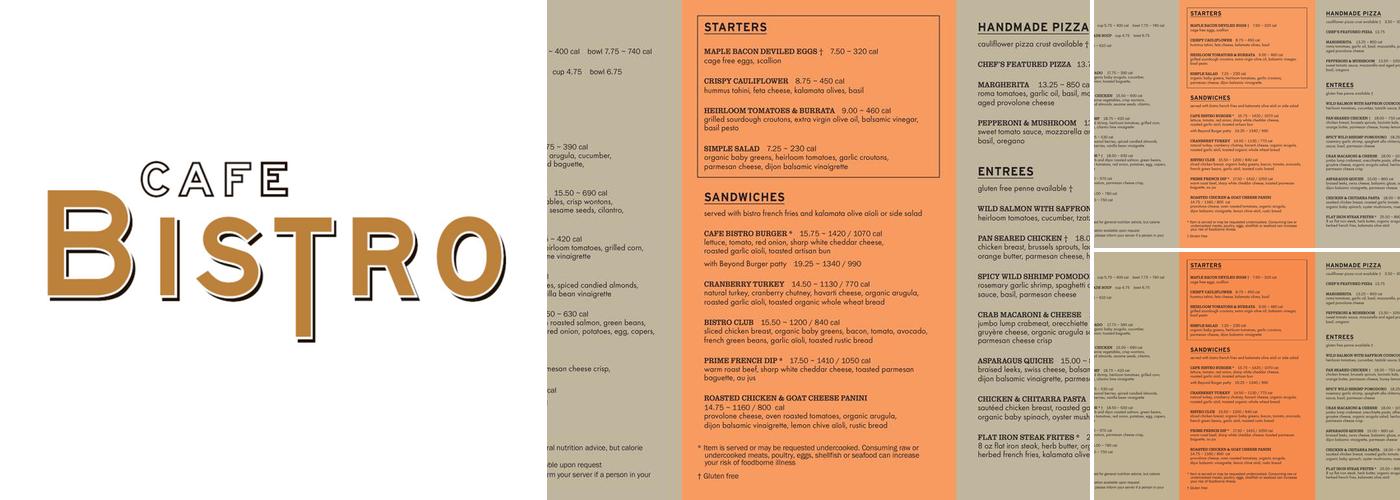Cafe Bistro Menu