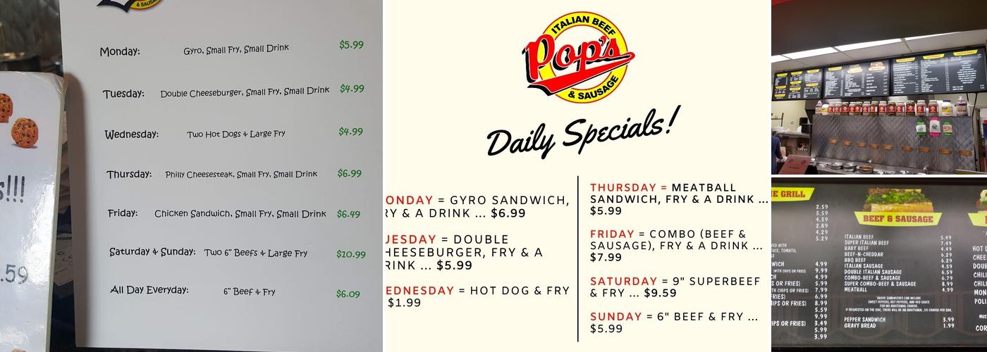Pop's Italian Beef Menu