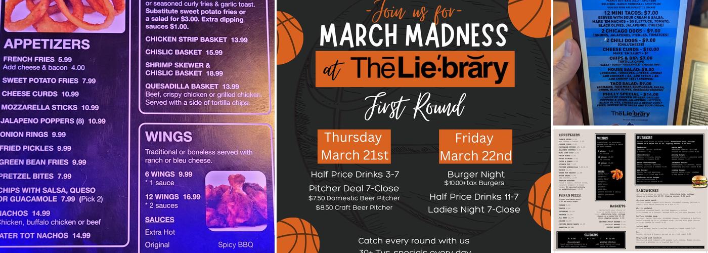 The Lie'brary Menu
