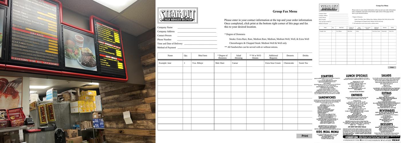 Steak-Out Charbroiled Delivery Menu
