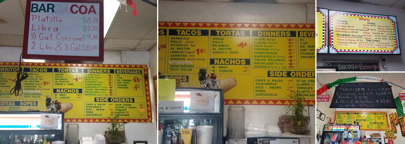 Burrito Alegre Menu