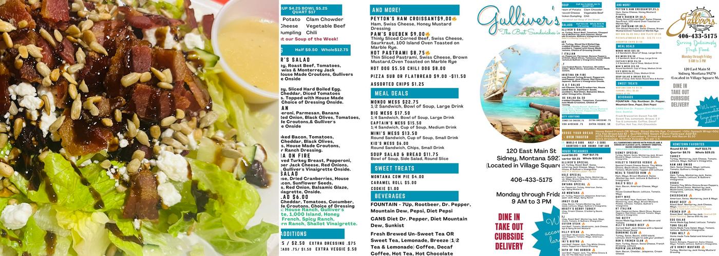 Gullivers Menu