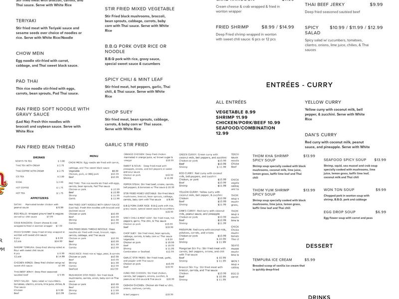Asian Garden Menu