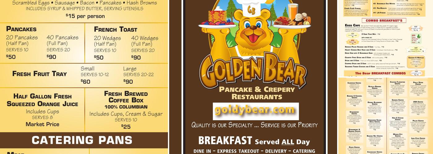 Golden Bear Pancake & Crepery Restaurants Menu