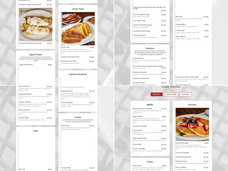 Royalberry Waffle House & Restaurant Menu