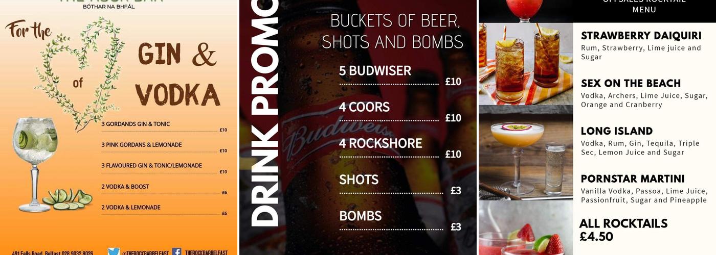 The Rock Bar Menu