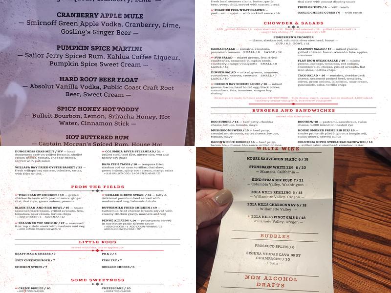 Lost Roo Menu