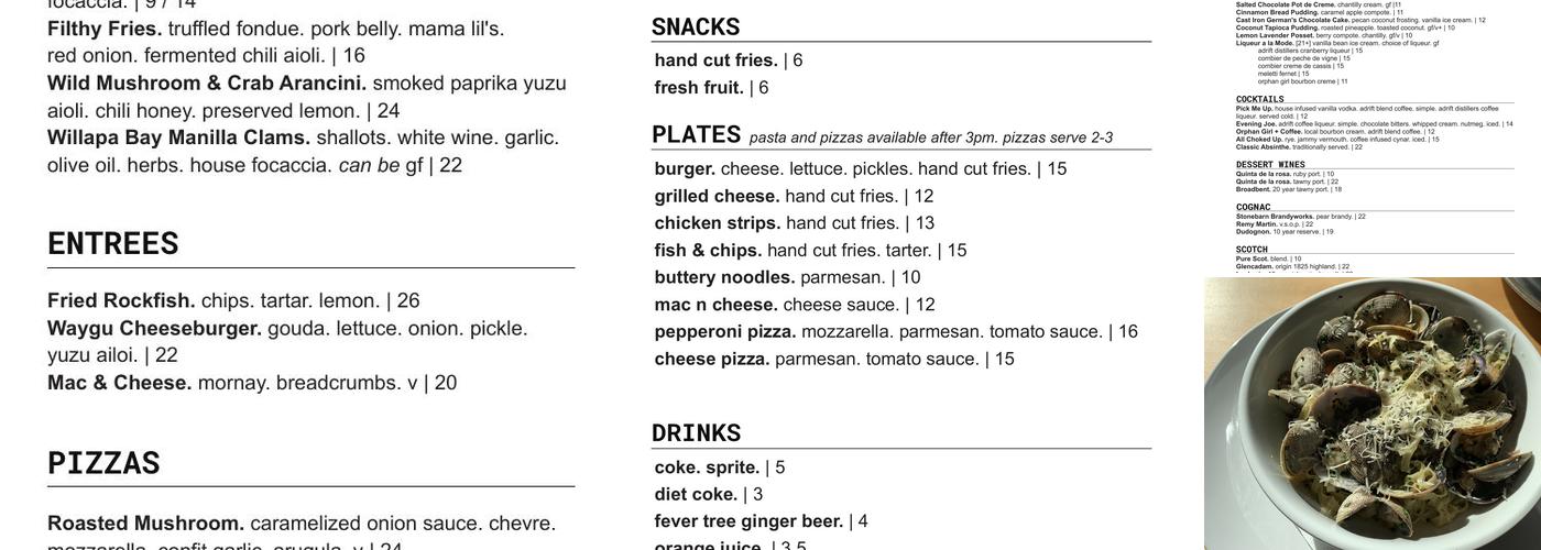 Pickled Fish Menu