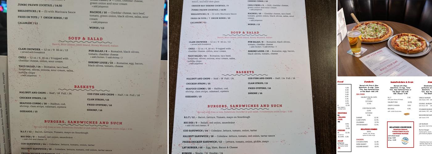 Long Beach Tavern Menu