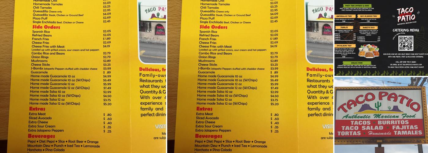 Taco Patio Menu