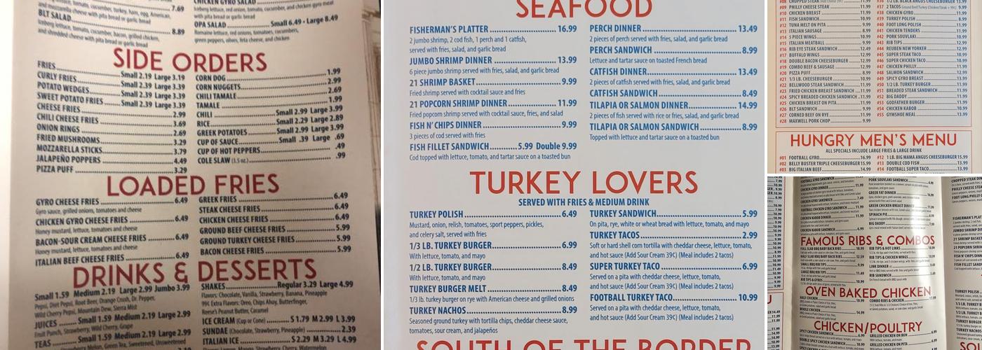 Ariston Restaurant Menu