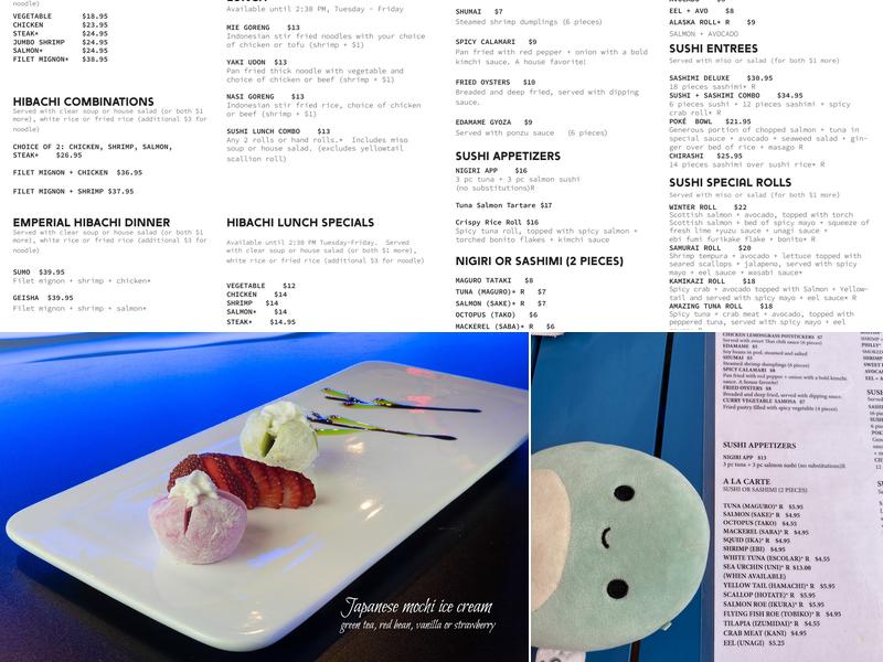 Samurai Kitchen + Sushi Menu