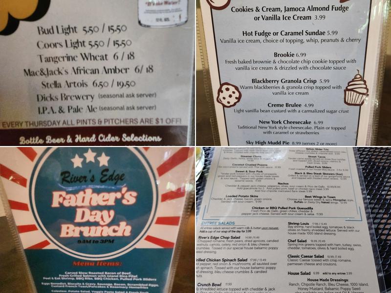 River's Edge Menu