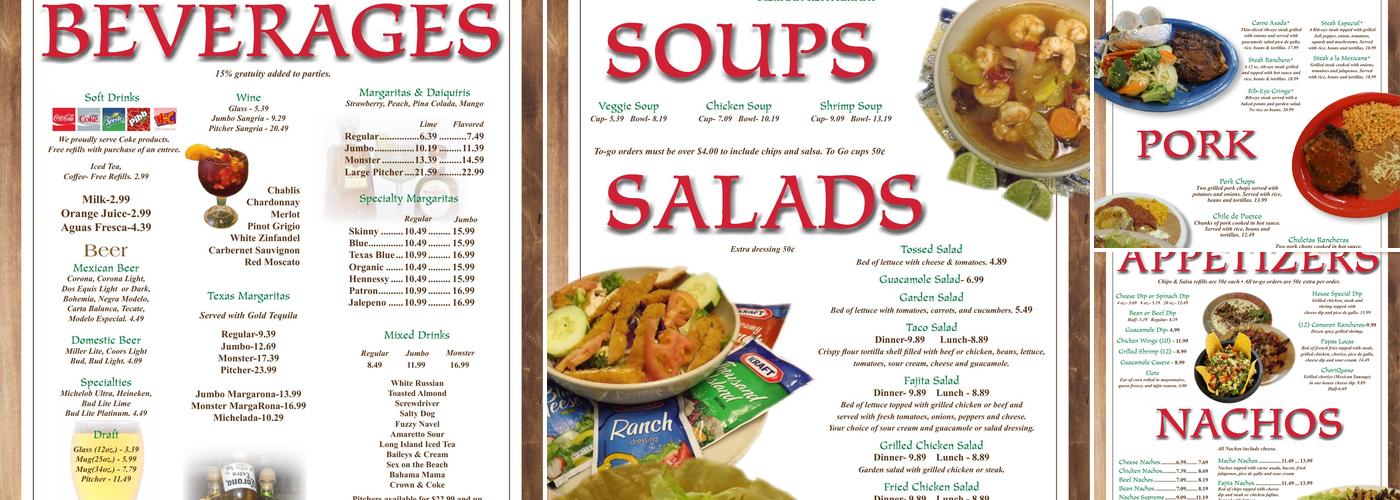 Mi Rancho Menu