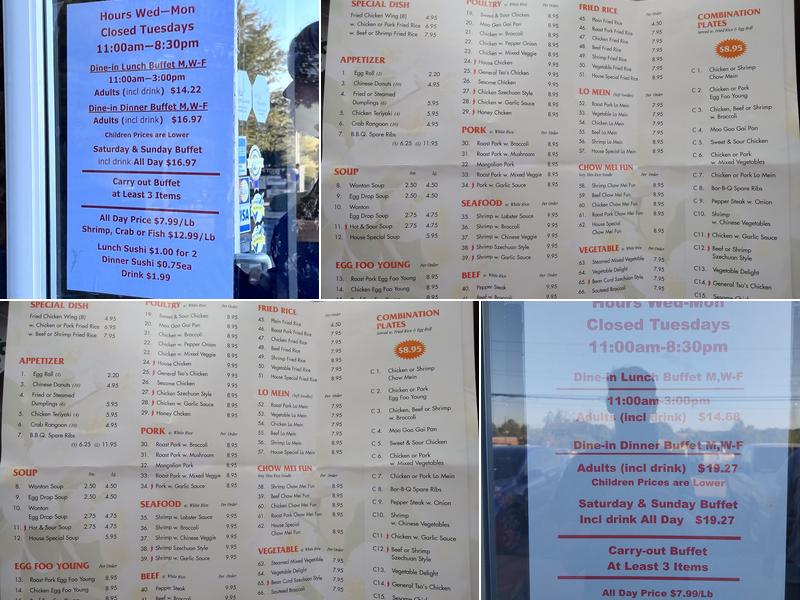 Eastern Buffet Menu