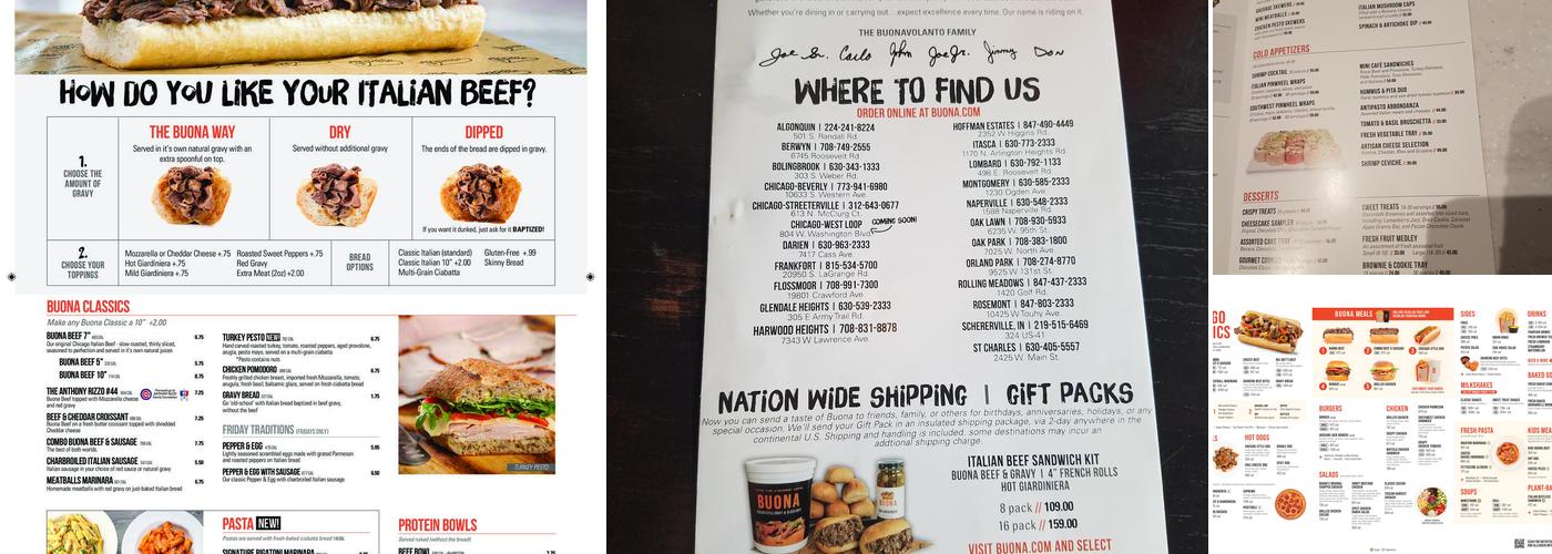 Buona - Flossmoor Menu