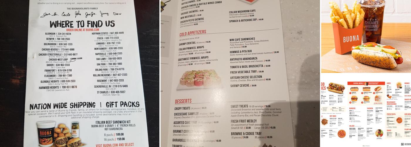 Buona Menu