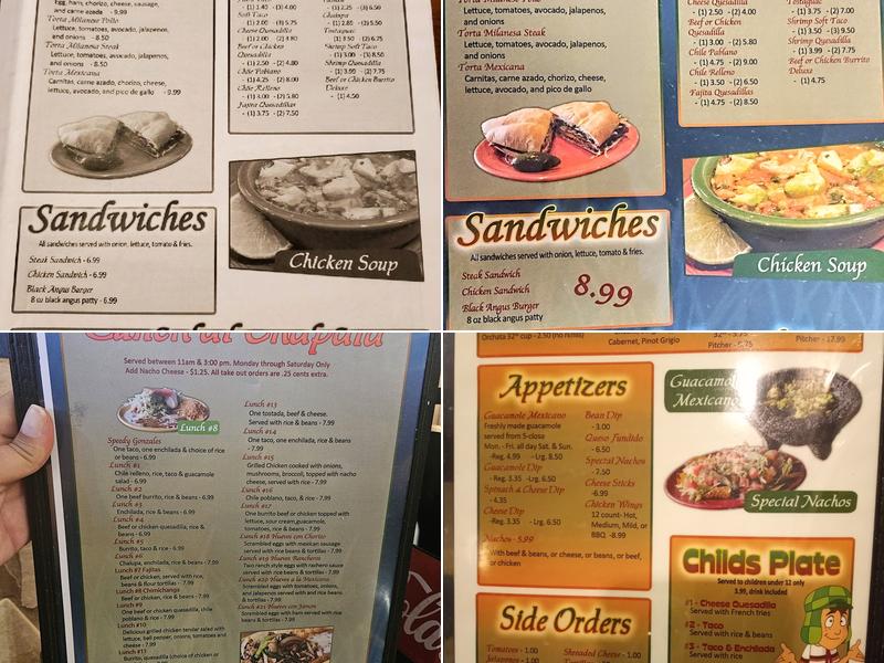 Chapala Mexican Restaurant Menu