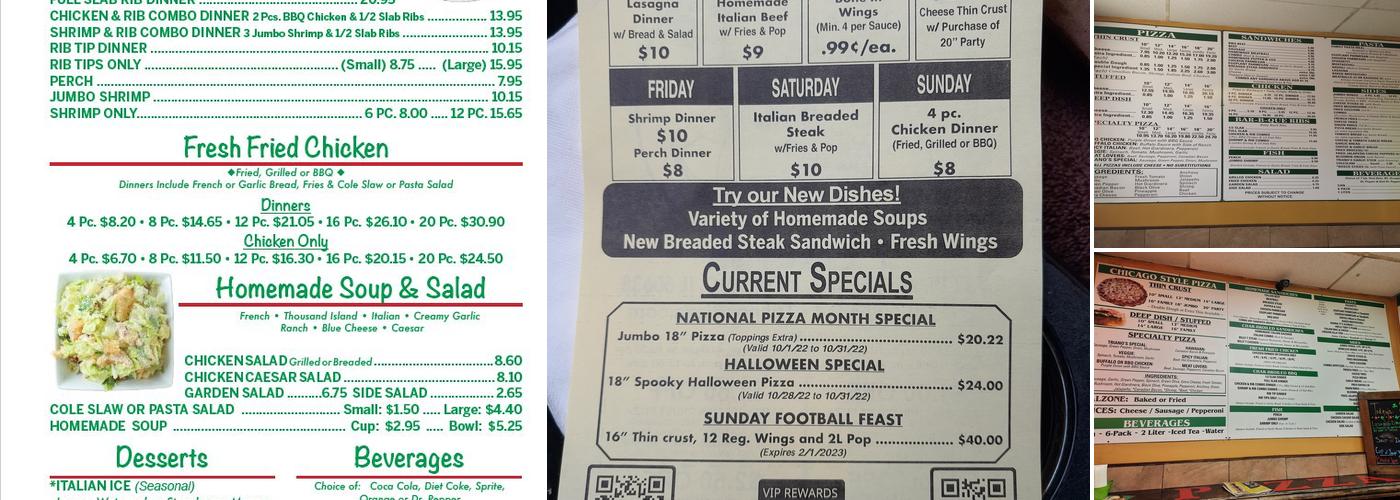 Triano's Pizza Menu