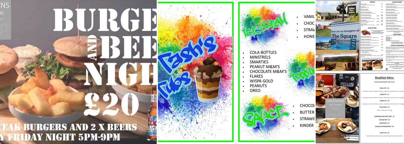 Greenans, The Square Menu