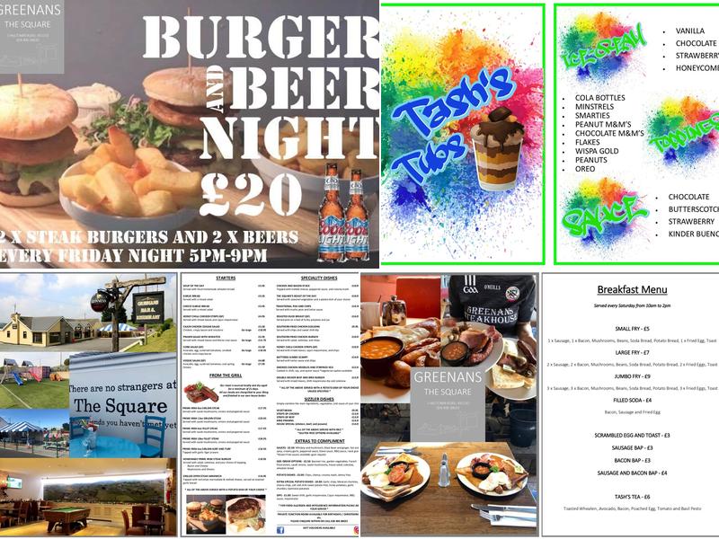 Greenans, The Square Menu