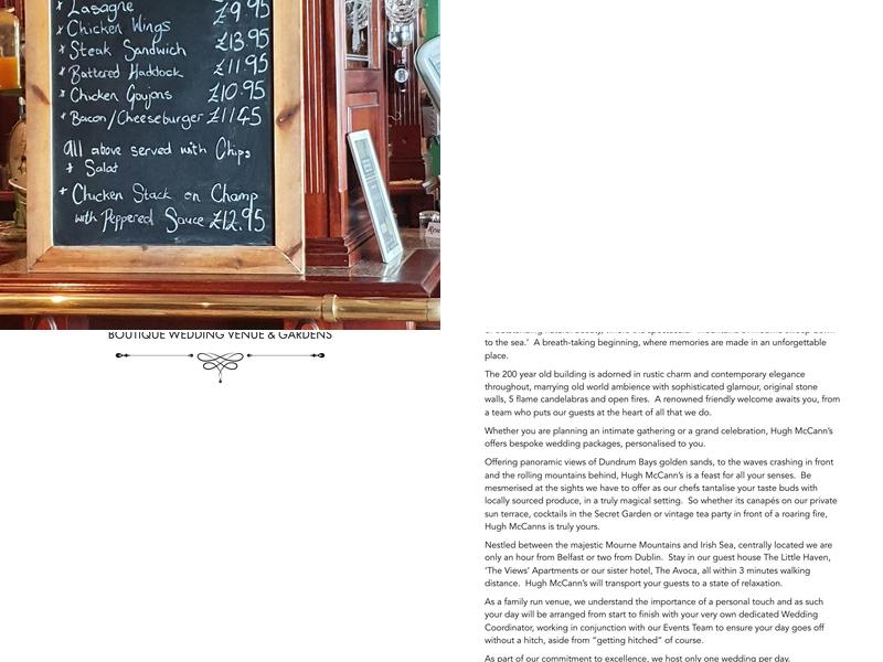 O'Hares Lounge Bars Menu