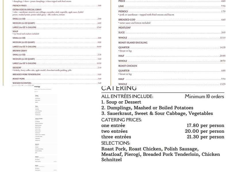 Westchester Inn Menu