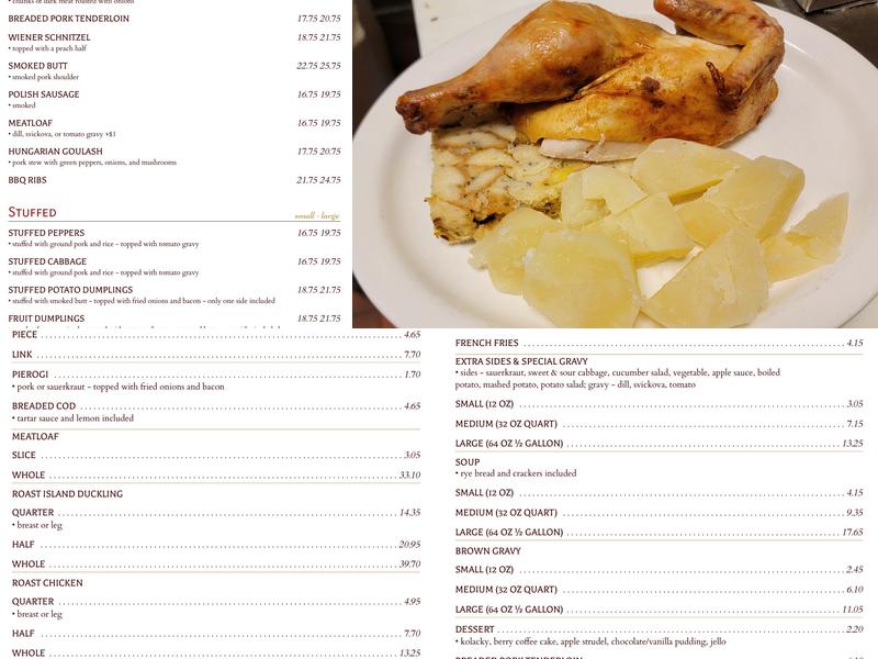 Westchester Inn Menu