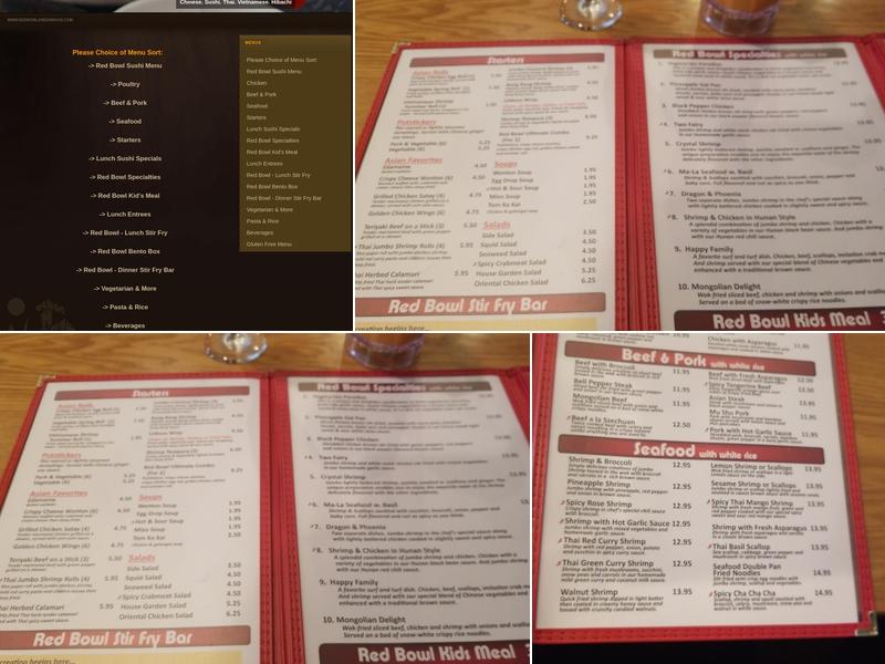 Red Bowl Asian Bistro Menu