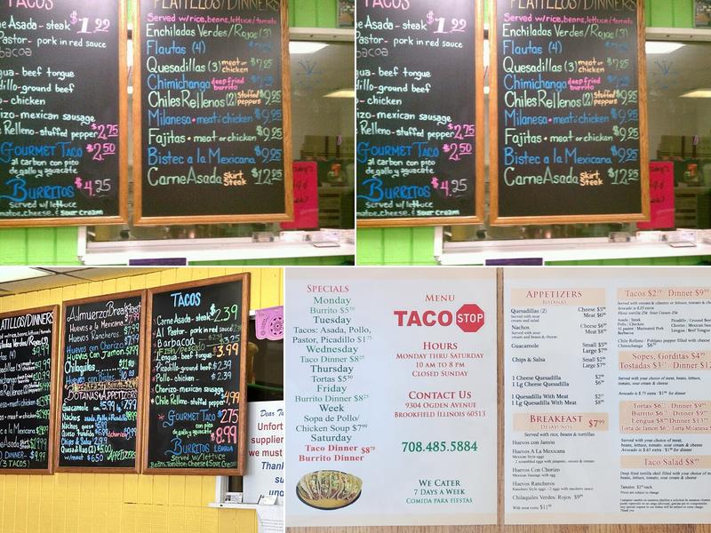 Taco Stop Menu