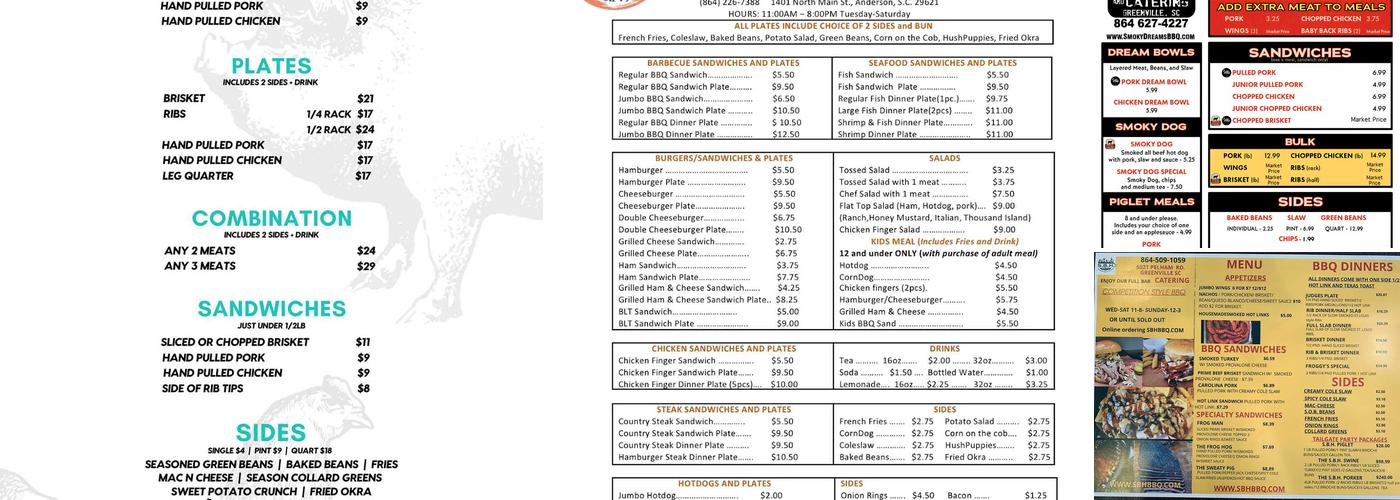 Matthews Oak & Hickory BBQ Menu