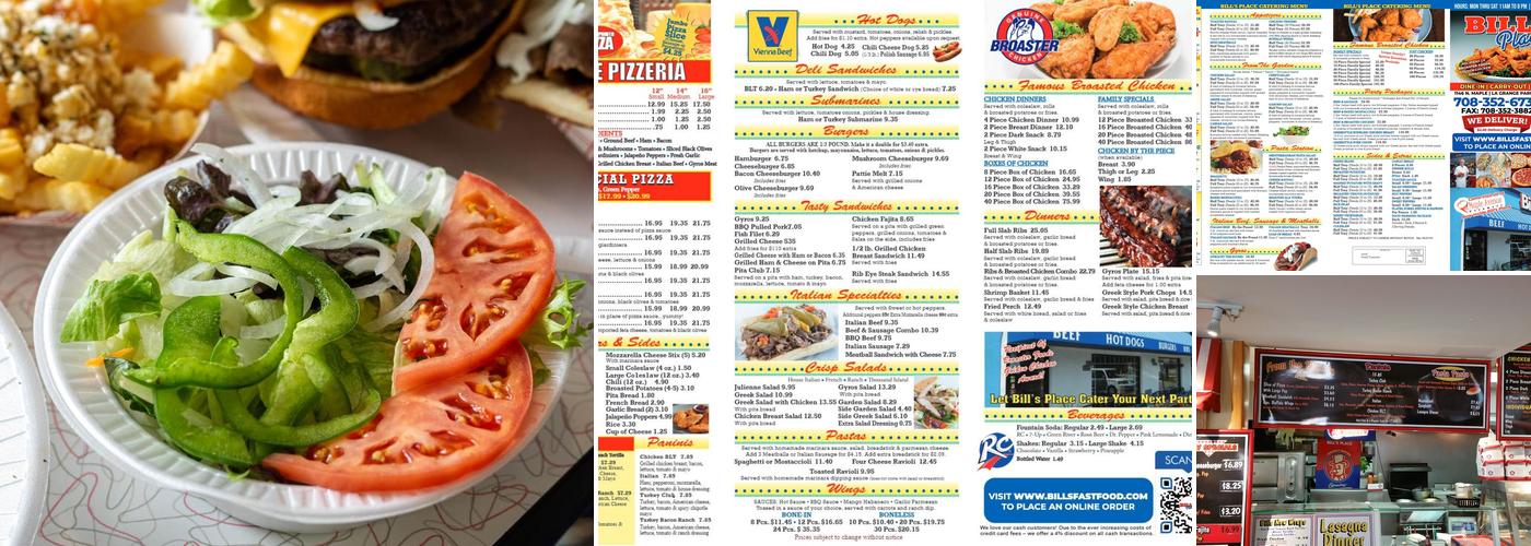Bill's Place Menu