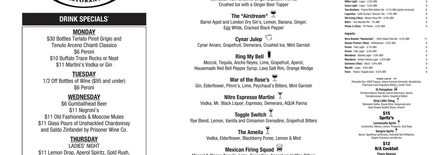 Lucca's Pizzeria & Ristorante Menu