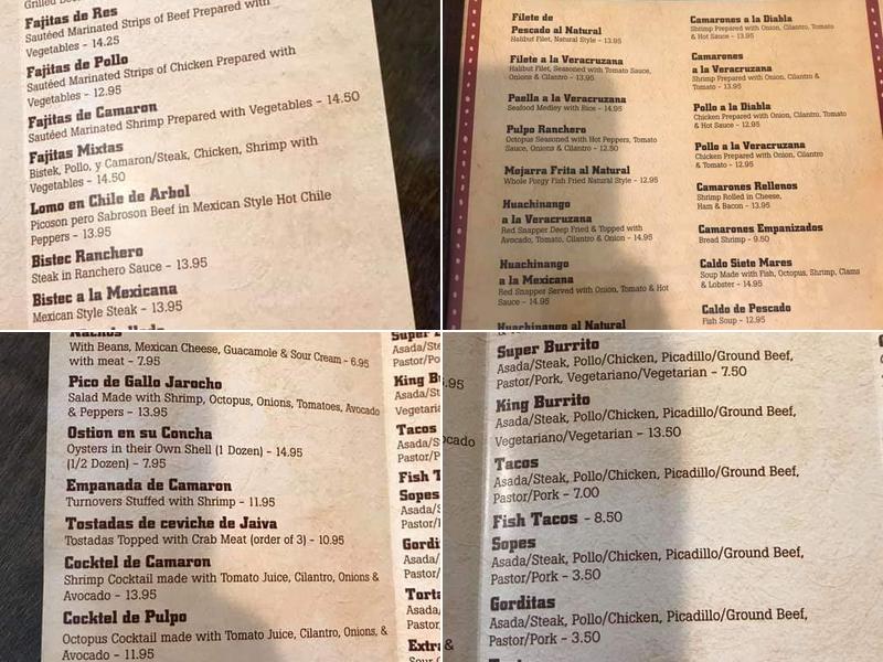 Mariachis - Menu