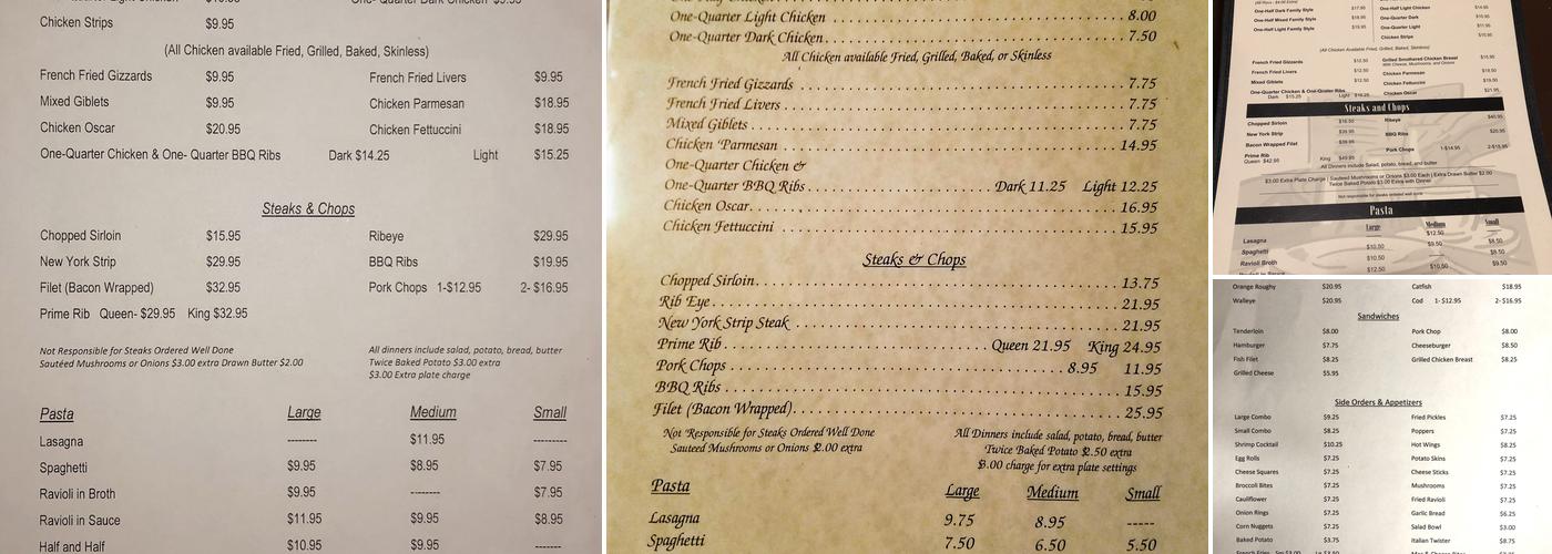 Anne's Hideaway Menu